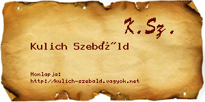 Kulich Szebáld névjegykártya